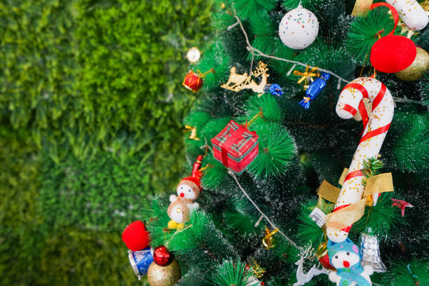 有装饰品的圣诞树图片下载