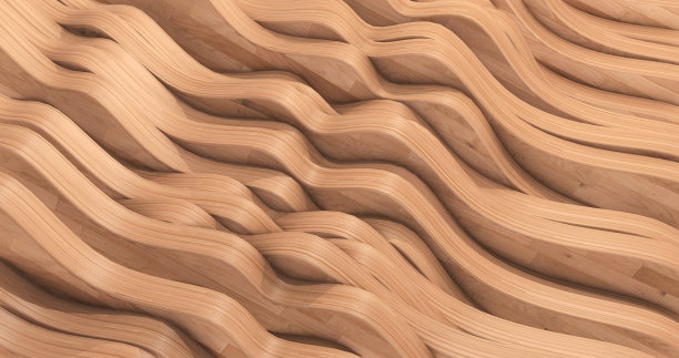 堆叠木材抽象背景与复制空间。3D插图渲染图片下载