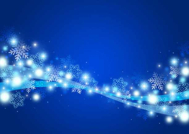 闪亮的灯光，雪花和缎带的背景图片下载