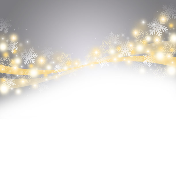 闪亮的灯光，雪花和缎带的背景图片下载