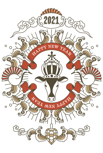 亚洲风格怀旧风格的贺年卡矢量插图材料图片下载