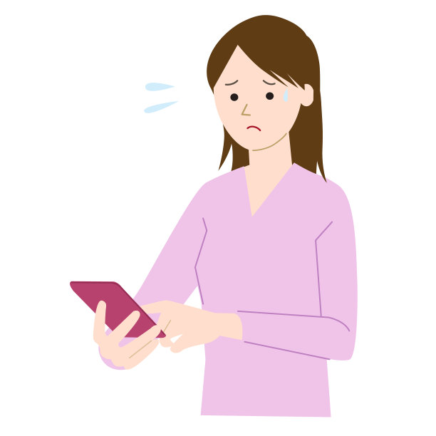 一个女人使用手机的插图图片下载