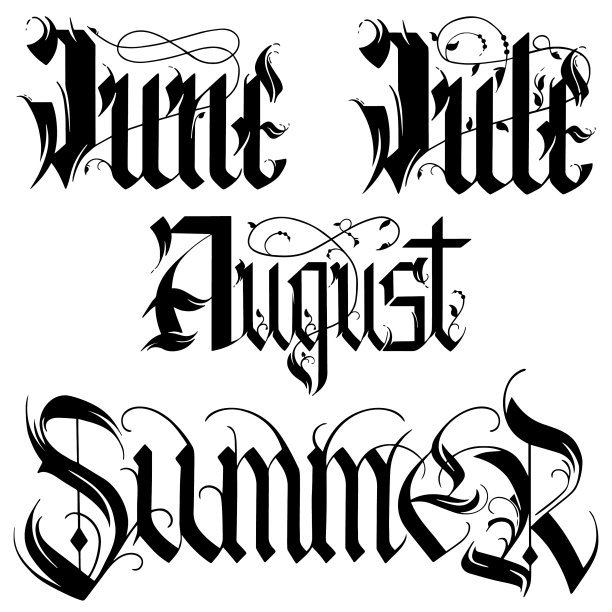 夏季月份的名字是手写的图片下载