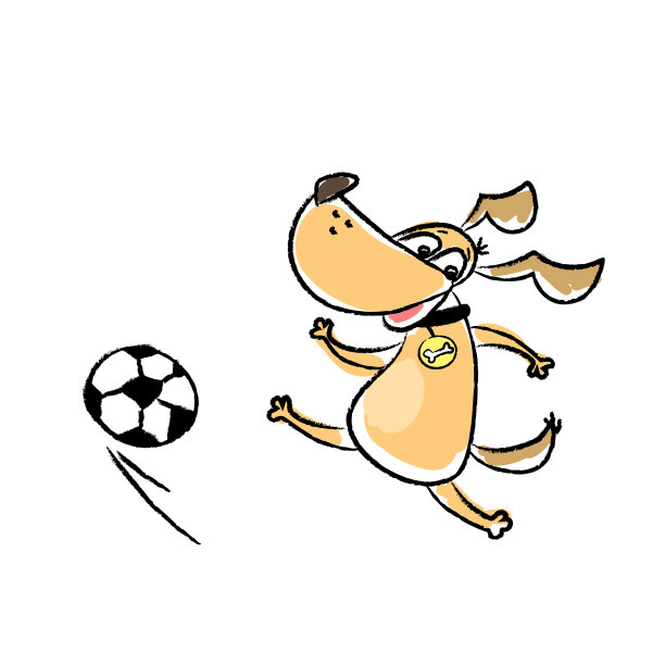可爱有趣的狗在踢足球图片下载