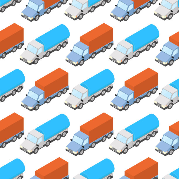 彩色卡车无缝图案图片下载