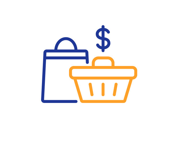 购物车线图标客户销售袋标志图片下载