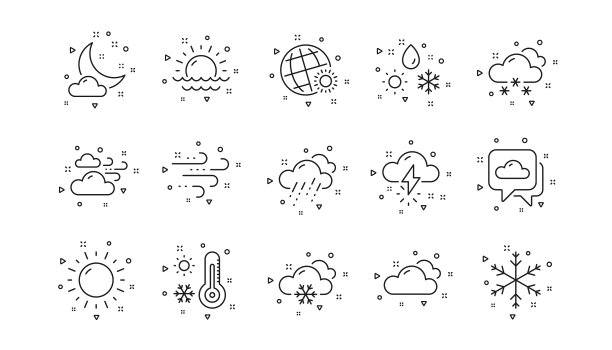 天气和预报线图标多云的天空图片下载