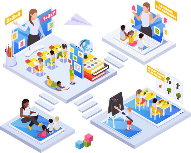幼儿园在线等距概念图片下载