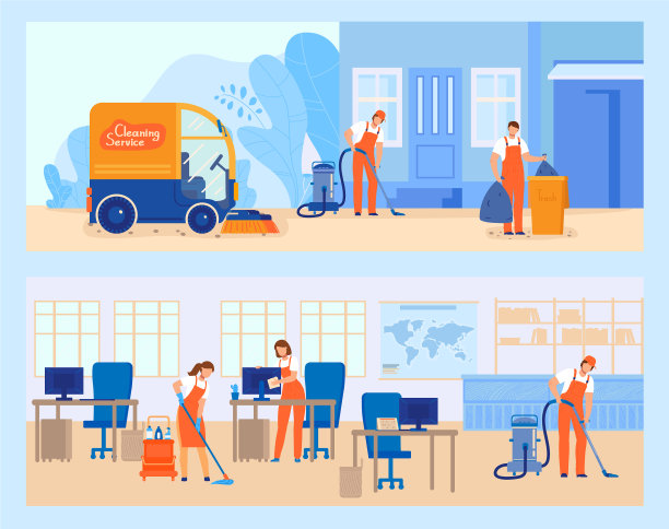 清洁服务卡通公寓图片下载