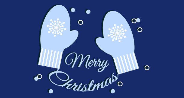 圣诞节的问候。冬天的背景，雪花，手套，美丽的字母。矢量插图的横幅，销售，祝贺，邀请。图片下载