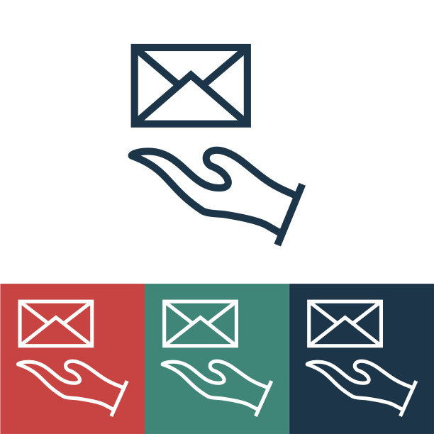 线性矢量图标与发送信件图片下载
