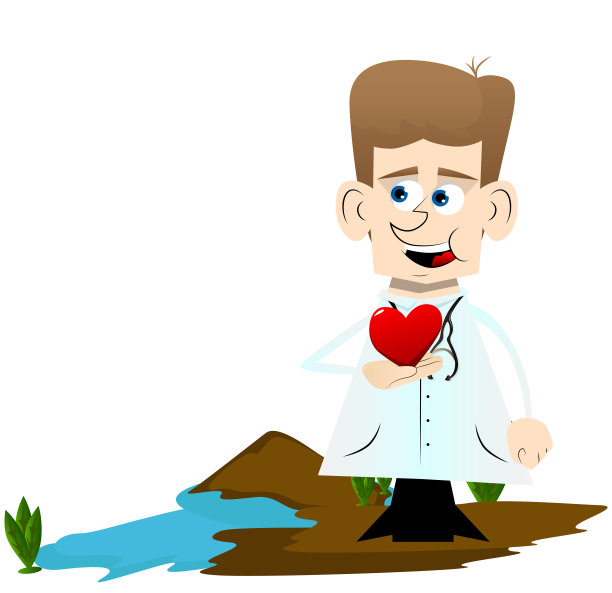 医生手里拿着一颗红心。图片下载