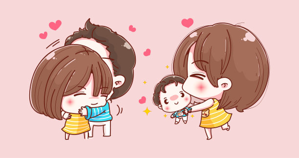 幸福的情侣拥抱和人物设计。图片下载