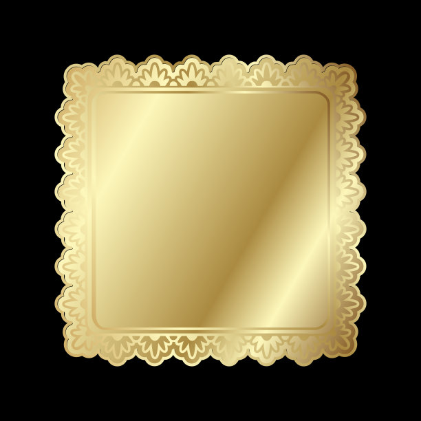 金色闪亮的发光华丽的框架孤立在黑色图片下载