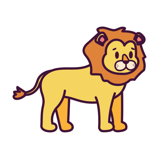 孤立的狮子卡通图片下载