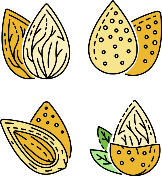 杏仁图标设置线颜色图片下载