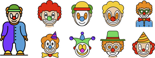 小丑图标设置线颜色图片下载