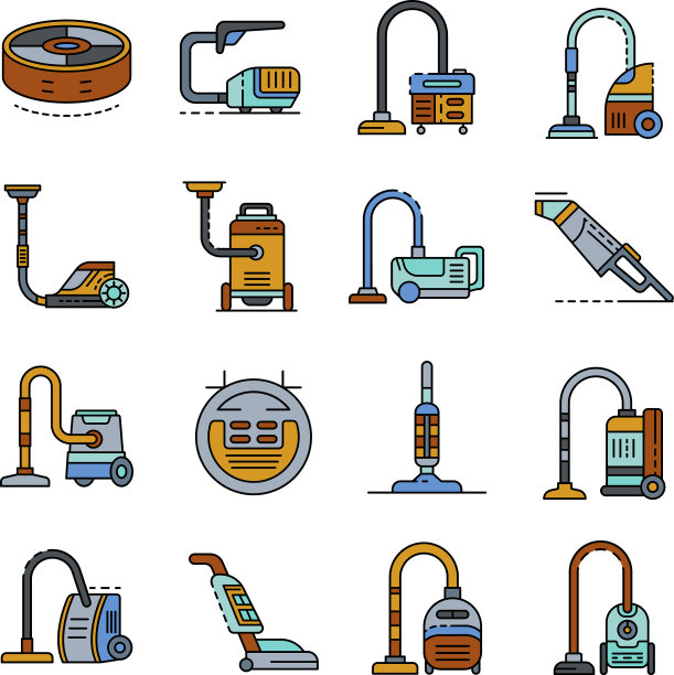 吸尘器图标设置线条颜色图片下载