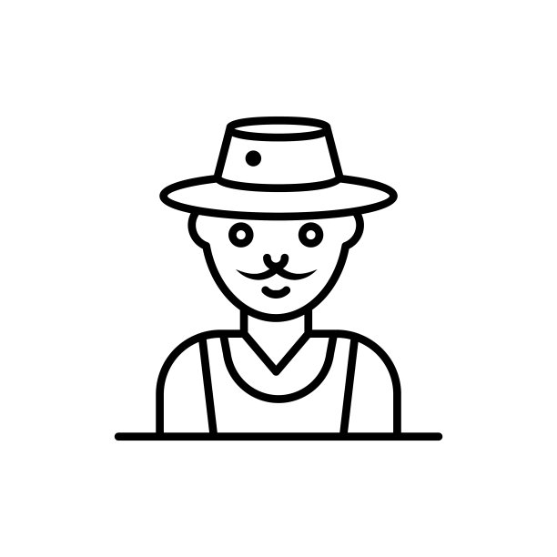 农民轮廓图标。EPS文件10图片下载