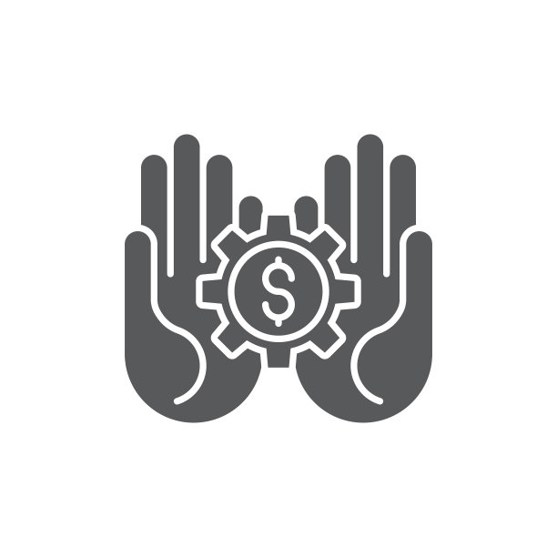 手持齿轮和金钱图标符号图片下载