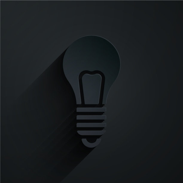 剪纸灯泡与概念创意图标图片下载