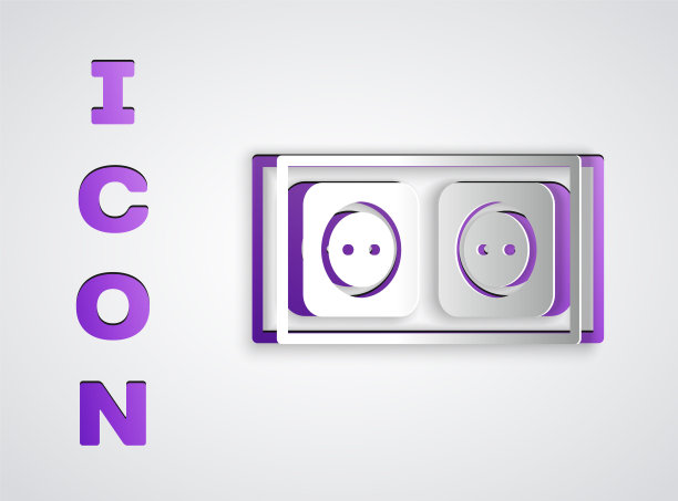 剪纸电源插座图标图片下载