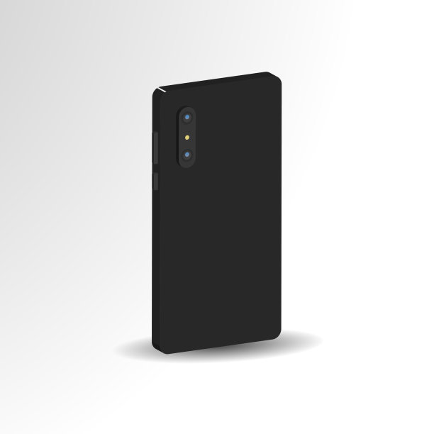 极简主义模型的智能手机演示在白色的背景图片下载