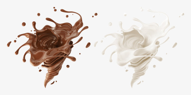 牛奶和巧克力龙卷风或龙卷风形状的飞溅图片下载