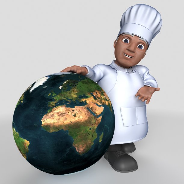 3D卡通面包师角色图片下载