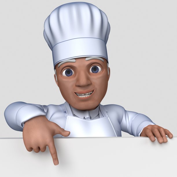 3D卡通面包师角色图片下载