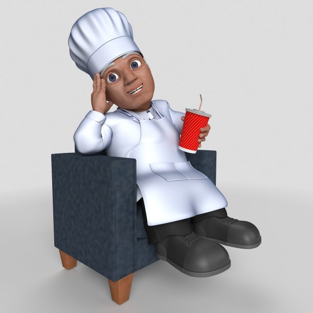 3D卡通面包师角色图片下载