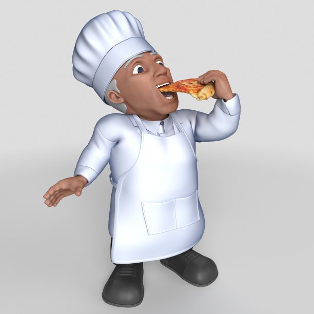 3D卡通面包师角色图片下载
