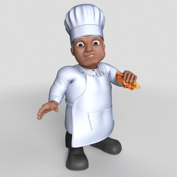 3D卡通面包师角色图片下载