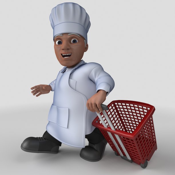 3D卡通面包师角色图片下载