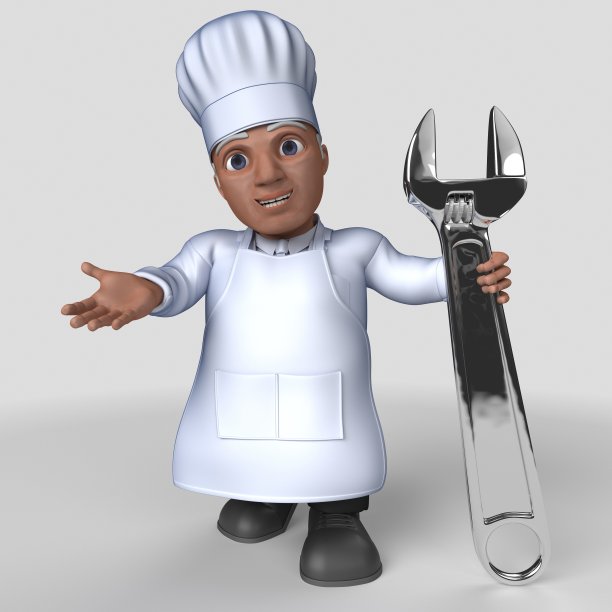 3D卡通面包师角色图片下载