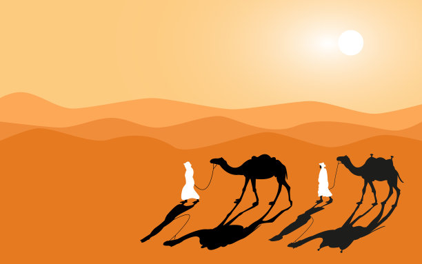 人类和骆驼可以穿越沙漠图片下载