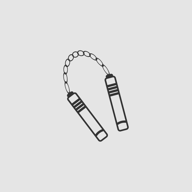 双节棍武器图标平坦图片下载