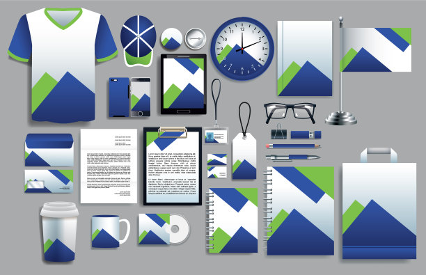 用文具设置紫色和绿色元素图片下载