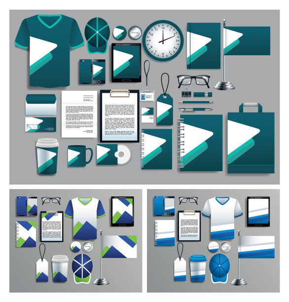 设置文具模板多彩的元素图片下载