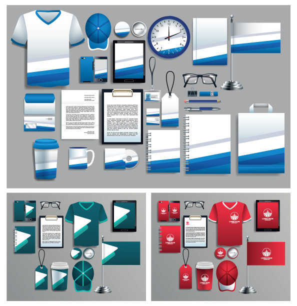 设置文具模板多彩的元素图片下载