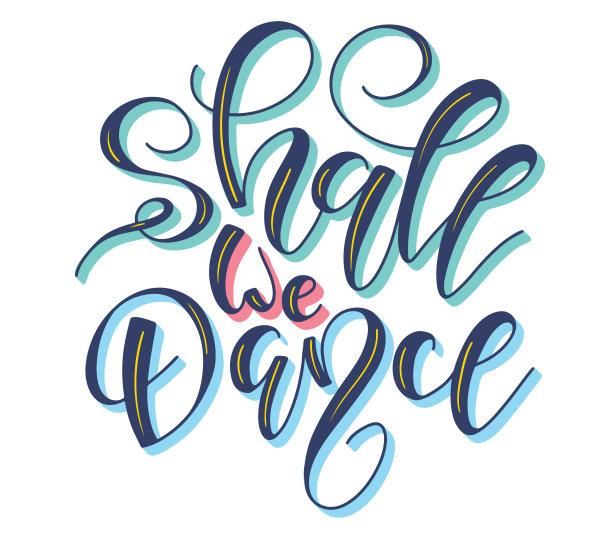 我们要跳舞吗?在白色的背景上分开彩色的字母。矢量插图横幅，海报，传单，贺卡，网页设计，印刷设计图片下载