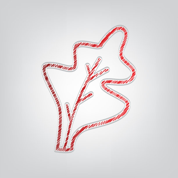 生菜离开标志红色梯度涂鸦图标图片下载