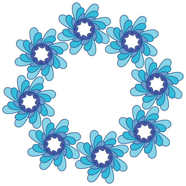 圆形装饰框架的花图片下载
