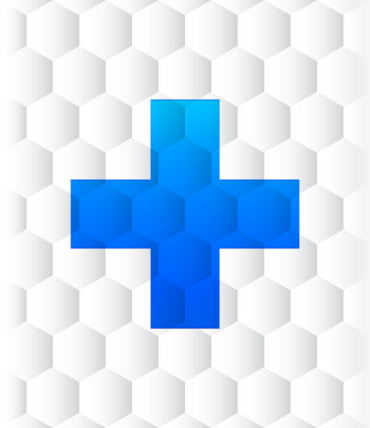 加上图标六边形无缝图案抽象白色背景图片下载