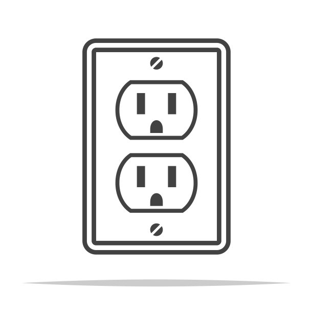 电源插座图标矢量隔离图片下载