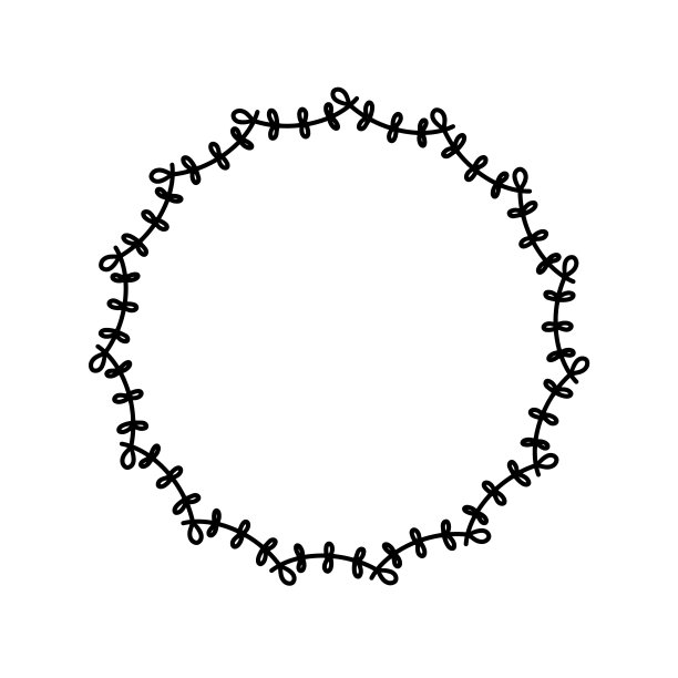 黑色的花叶子绘图刷边框圆形框架元素在涂鸦风格的白色背景。新年浆果圣诞矢量插图的婚礼邀请纺织织物女孩袋问候卡图片下载