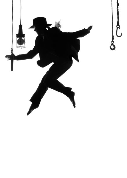 穿着男装的舞者剪影图片下载