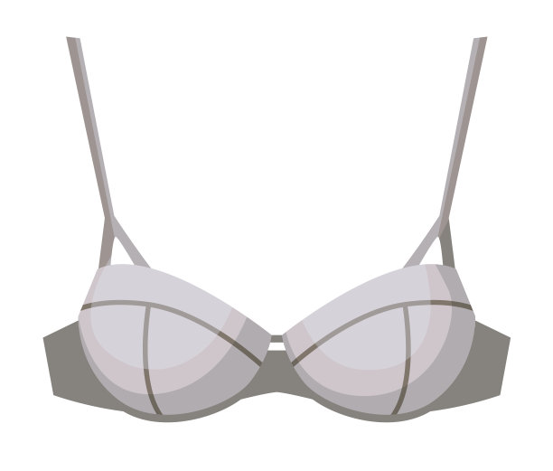 女性灰色胸罩孤立在白色背景图片下载