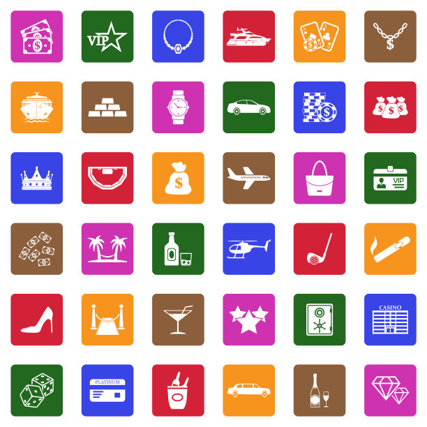 奢侈和财富图标。方形的白色平面设计。矢量插图。图片下载