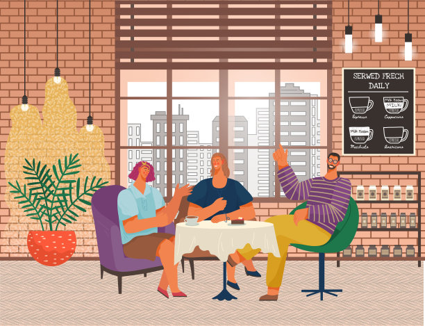 朋友在咖啡馆见面，人们在喝咖啡图片下载